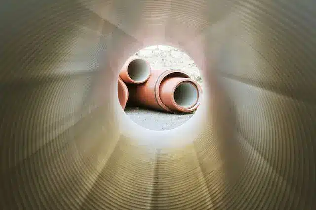 inside a plumbing pipe